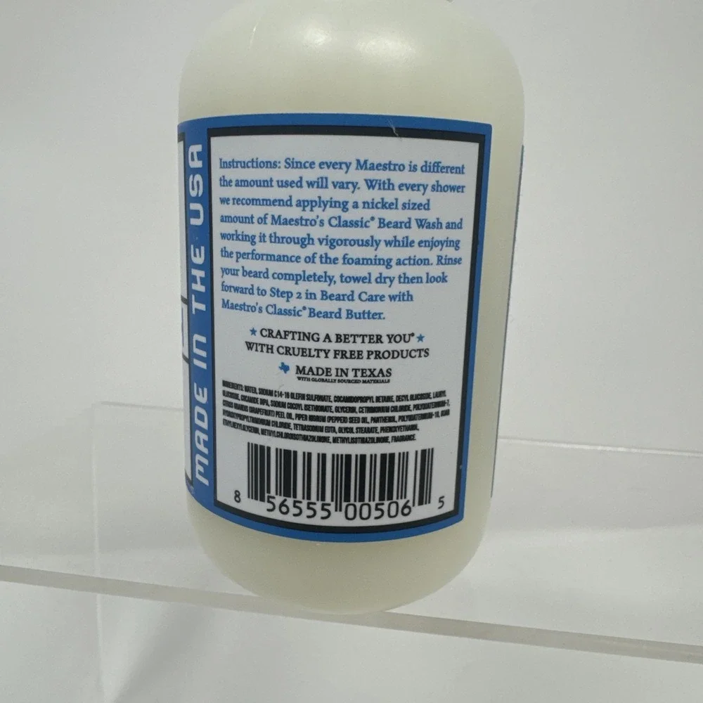 5 Bottles - Maestro's Classic Beard Wash - Mark of A Man 4oz Made In The USA